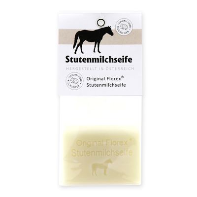 Milk soap square 100g in a cellophane, Mare milk 