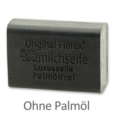 Palmölfreie Schafmilchseife eckig 100g, Luxusseife schwarz 