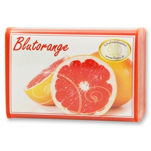 Schafmilchseife eckig 100g modern, Blutorange 