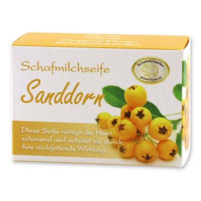 Schafmilchseife eckig 100g in Schachtel, Sanddorn 