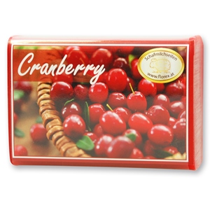 Sheep milk soap square 100g modern, Cranberry 