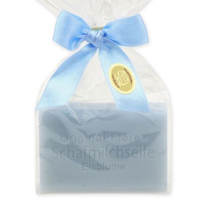 Sheep milk soap square 100g in a cellophane bag, Ice flower 