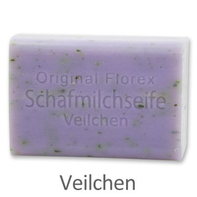 Schafmilchseife eckig 100g, Veilchen mit Kräuter 