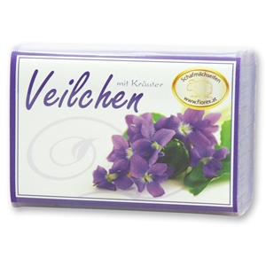 Sheep milk soap square 100g modern, Viola with herbs 