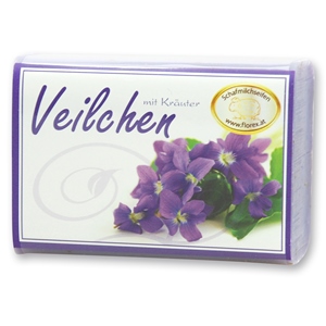 Schafmilchseife eckig 100g modern, Veilchen mit Kräuter 