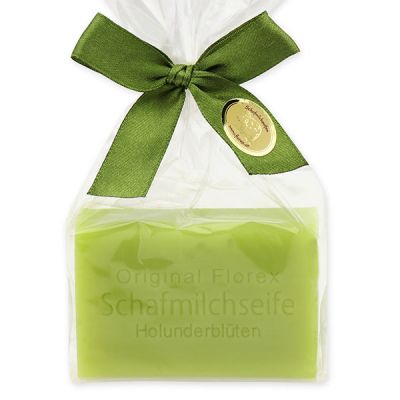 Sheep milk soap square 100g in a cellophane bag, Elderberry 