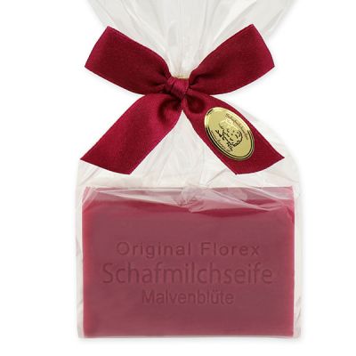 Sheep milk soap square 100g in a cellophane bag, Mallow 