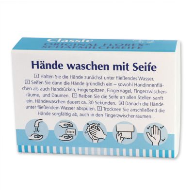 Schafmilchseife eckig 150g "Hände waschen mit Seife", Classic 