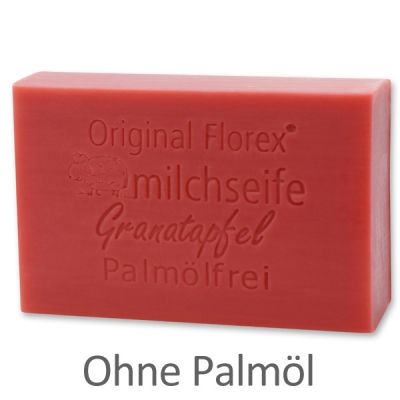 Palmölfreie Schafmilchseife eckig 150g, Granatapfel 