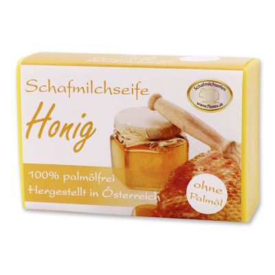 Palmölfreie Schafmilchseife eckig 150g modern, Honig 