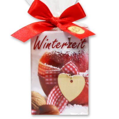 Schafmilchseife eckig 150g in Cello "Winterzeit", Granatapfel 