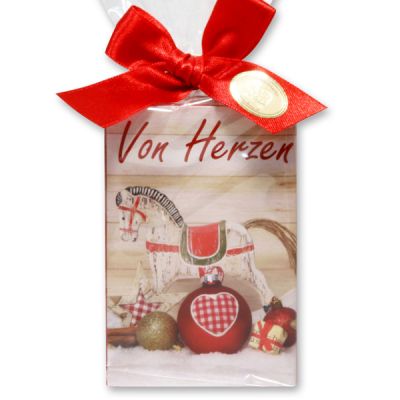 Sheep milk soap 150g in a cellophane bag "Von Herzen", Pomegranate 