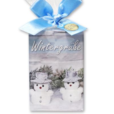 Sheep milk soap 150g in a cellophane bag "Wintergrüße", Ice flower 