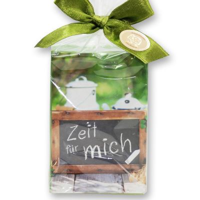Sheep milk soap 150g in a cellophane bag "Zeit für mich", Apple 