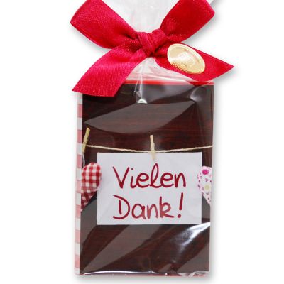 Schafmilchseife eckig 150g in Cello "Vielen Dank",  Rose 