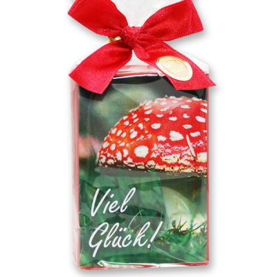 Sheep milk soap 150g in a cellophane bag "Viel Glück", Pomegranate 