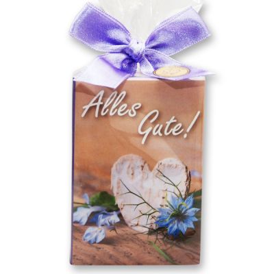 Schafmilchseife eckig 150g in Cello "Alles Gute", Lavendel 