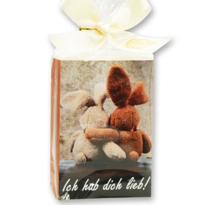 Schafmilchseife eckig 150g in Cello "Ich hab dich lieb", Classic 