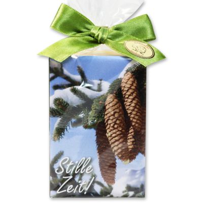 Sheep milk soap 150g in a cellophane bag "Stille Zeit", Swiss pine 