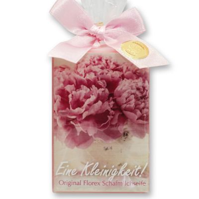 Sheep milk soap 150g in a cellophane bag "Eine Kleinigkeit", Peony 