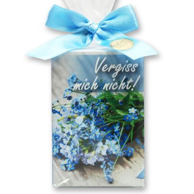 Sheep milk soap 150g in a cellophane bag "Vergiss mich nicht", Forget-me-not 