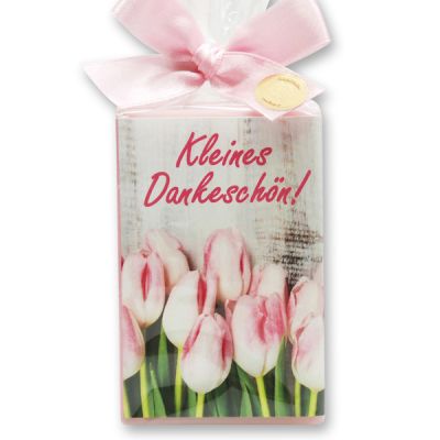 Schafmilchseife eckig 150g in Cello "Kleines Dankeschön", Magnolie 