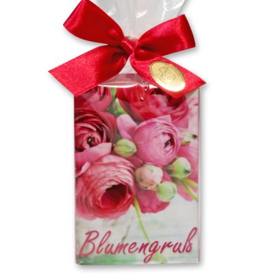 Schafmilchseife eckig 150g in Cello "Blumengruß", Lotus 