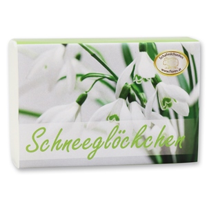 Schafmilchseife eckig 150g modern, Schneeglöckchen 