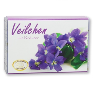 Schafmilchseife eckig 150g modern, Veilchen mit Kräuter 