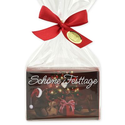 Schafmilchseife eckig 150g in Cello "Schöne Festtage", Granatapfel 