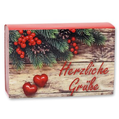 Schafmilchseife eckig 150g "Herzliche Grüße", Cranberry 