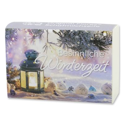 Schafmilchseife eckig 150g "Besinnliche Winterzeit", Schneerose 