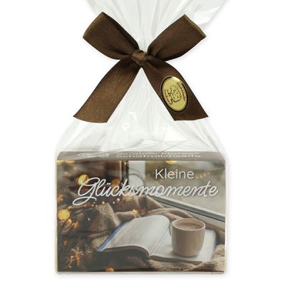 Schafmilchseife eckig 150g in Cello "Kleine Glücksmomente", Zirbe 
