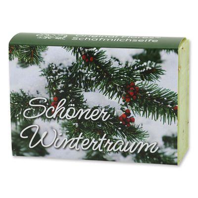 Schafmilchseife eckig 150g "Schöner Wintertraum", Eisenkraut 
