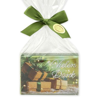 Schafmilchseife eckig 150g in Cello "Vielen Dank", Eisenkraut 