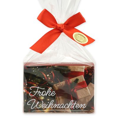 Schafmilchseife eckig 150g in Cello "Frohe Weihnachten", Granatapfel 