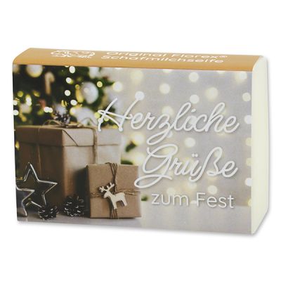Schafmilchseife eckig 150g "Herzliche Grüße zum Fest", Classic 