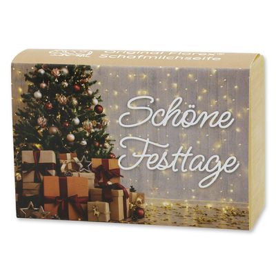 Schafmilchseife eckig 150g "Schöne Festtage", Zirbe 