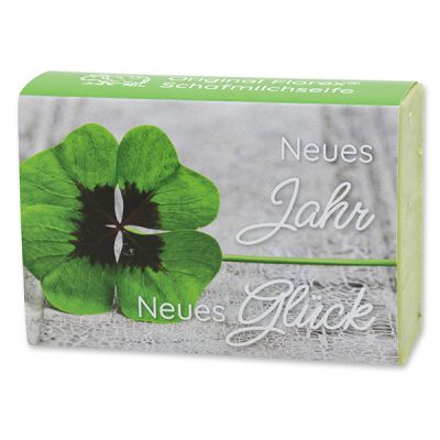 Schafmilchseife eckig 150g "Neues Jahr Neues Glück", Eisenkraut 
