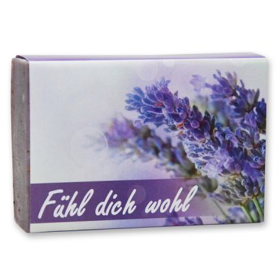 Schafmilchseife eckig 150g "Fühl dich wohl", Lavendel 