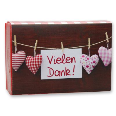 Schafmilchseife eckig 150g "Vielen Dank", Rose 