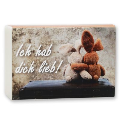 Schafmilchseife eckig 150g "Ich hab dich lieb", Classic 