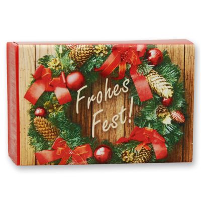 Schafmilchseife eckig 150g "Frohes Fest", Cranberry 