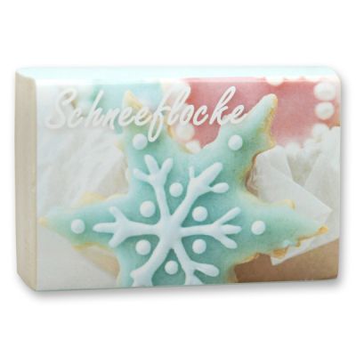 Schafmilchseife eckig 150g "Schneeflocke", Schneerose 