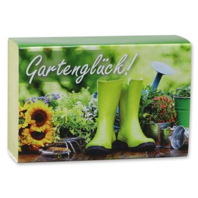 Schafmilchseife eckig 150g "Gartenglück", Gartenseife 