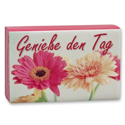 Schafmilchseife eckig 150g "Genieße den Tag", Lotus 