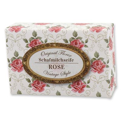 Sheep milk soap 150g "Vintage motif 155", Rose 