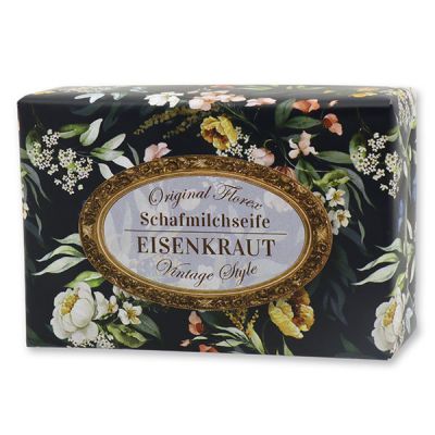 Schafmilchseife eckig 150g "Vintage-Motiv 188", Eisenkraut 