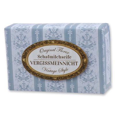 Sheep milk soap 150g "Vintage motif 70", Forget-me-not 