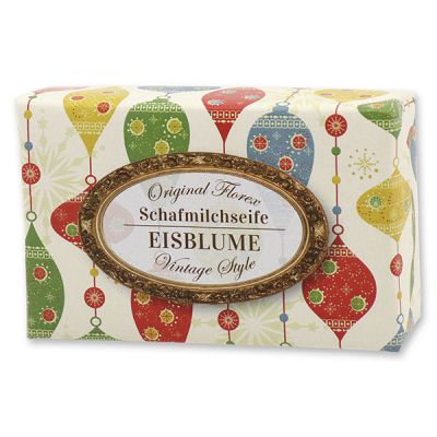 Schafmilchseife eckig 150g "Vintage-Motiv 91", Eisblume 